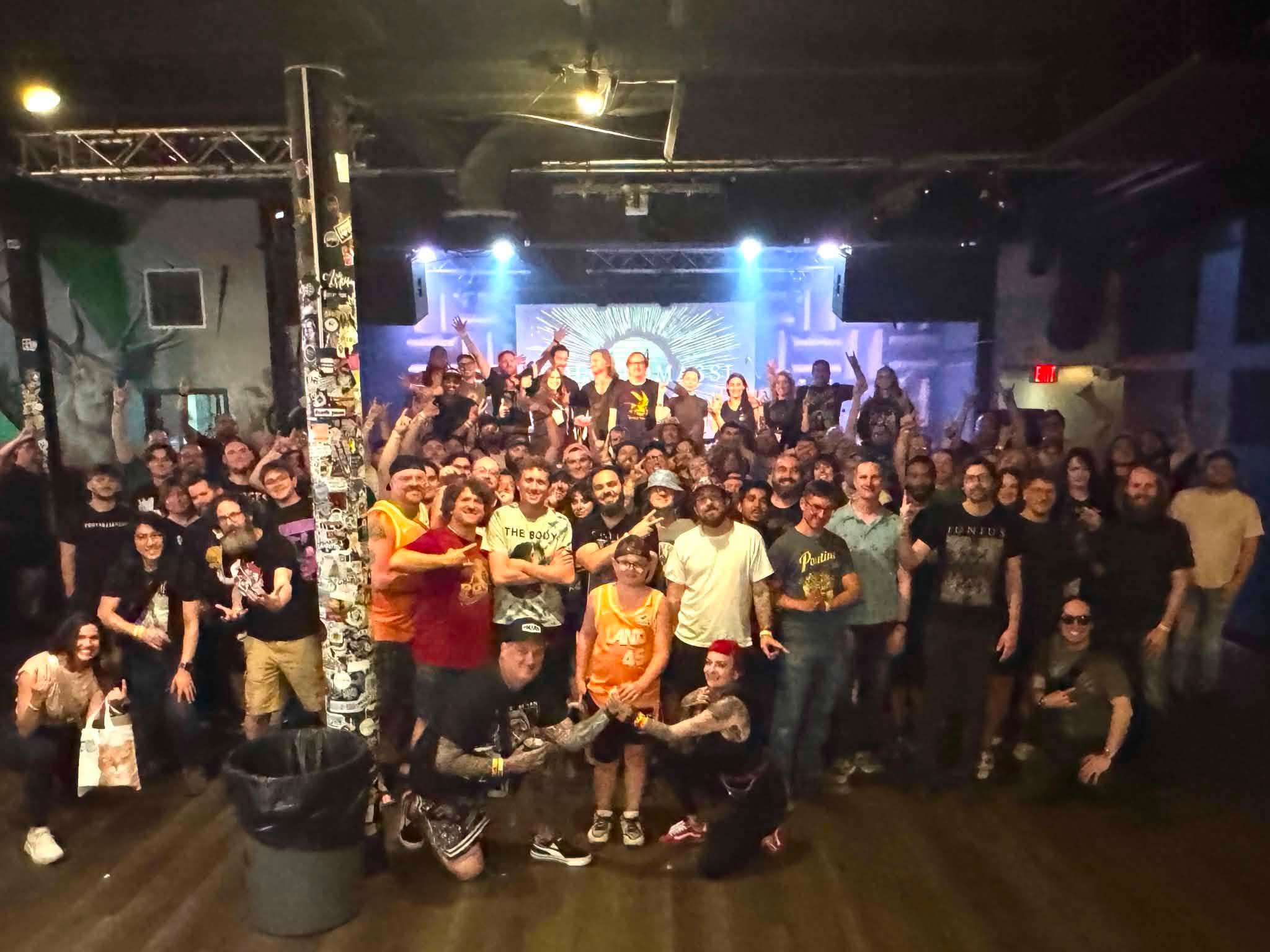 The crowd at Post after the final band. 