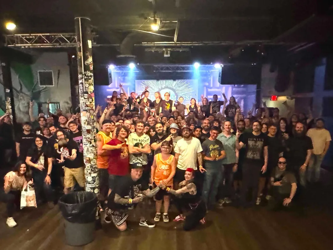 The crowd at Post after the final band. 
